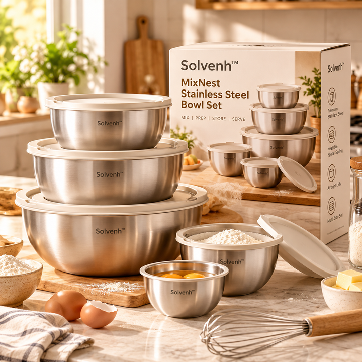 Solvenhâ„¢ MixNest Stainless Steel Bowl Set